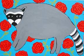 racoon with red roses for web